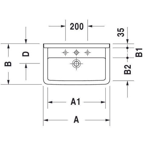 Duravit Starck 3 Wastafel 60 X 37 Cm. Wit 0312762