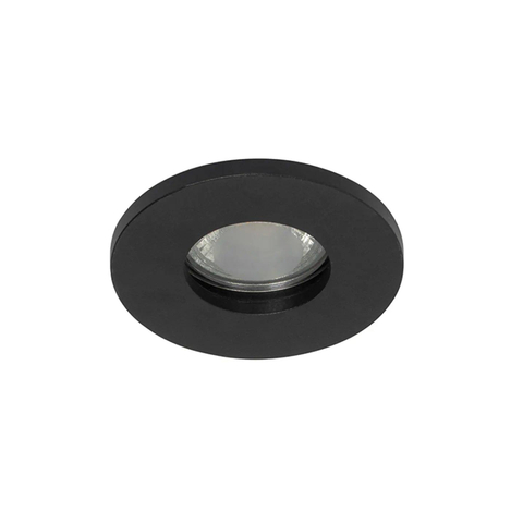 QAZQA Shed Inbouwspot - 8.5x8.5cm - IP54 - rond - mat zwart SW1187207