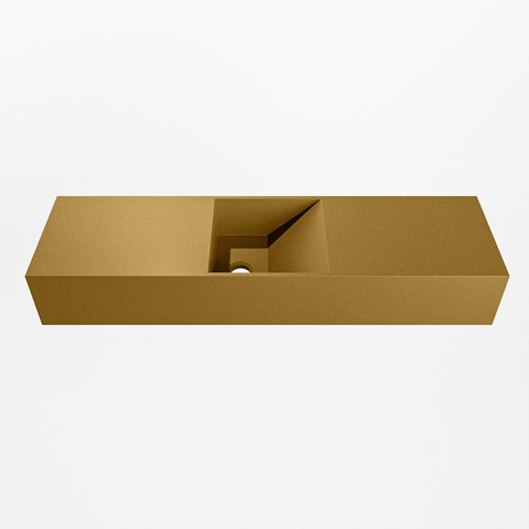 MONDIAZ TYNE lave-mains - 80x23x12cm - vasque centre - sans trou robinet - oro (doré) SW1026146