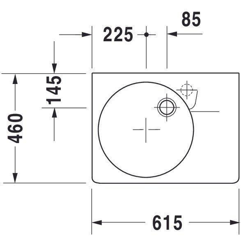Duravit Scola Wastafel - 61.5x46cm - zonder kraangat - met overloop - glans wit 0304115