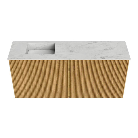 Mondiaz JOYA-DLUX 90cm toiletmeubel - kleur Oak - Wastafel FAYE positie Links 1 kraangat kleur Opalo. SW1422123