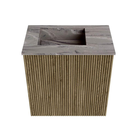 Mondiaz JOYA-DLUX 40cm meuble de toilette - couleur Dusk - Lavabo FAYE position Gauche 1 trou de robinet couleur Sombra. SW1426109