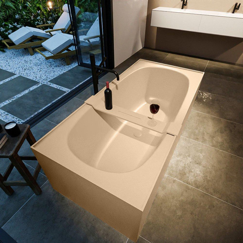 MONDIAZ ROCK Baignoire îlot - 170x70cm - couleur Plata / Talc SW1015106