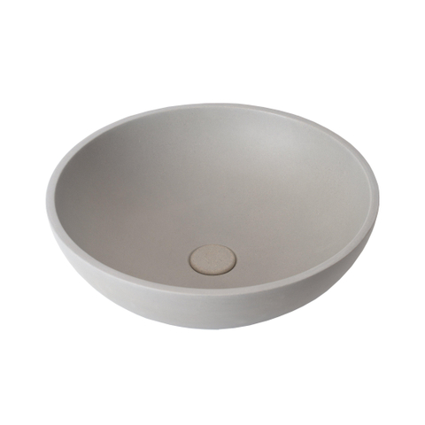 Ideavit Beton waskom - 44x44x14.5cm - rond - met klikwaste - beton grijs SW1080017