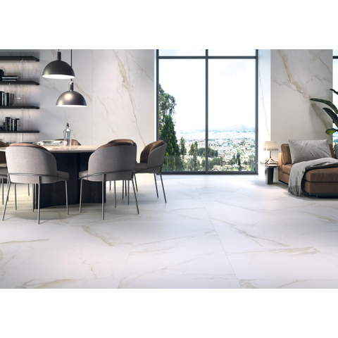 ÉCHANTILLON Terravito Tovaro carreau mural et de sol - 60x60cm - 10mm - Carré - rectifié - Aspect pierre naturelle - Blanc mat SW736204