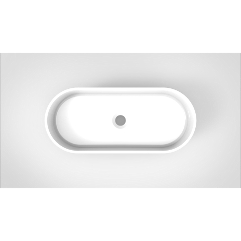 Arcqua Case waskom - 60x26cm - Ovaal - Cast marble Wit Glans SW767300