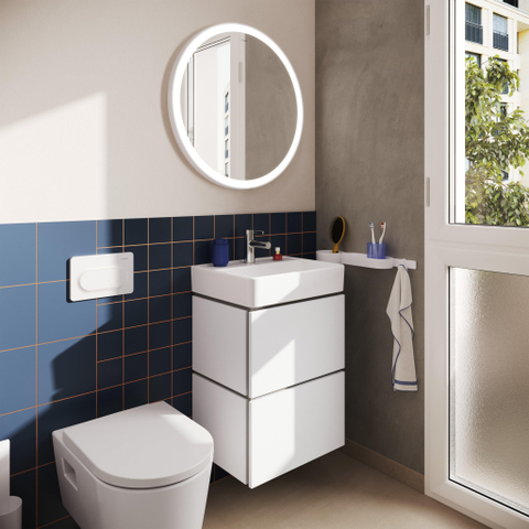 Hansgrohe Xarita Lite Q Miroir - 50x70cm - éclairage led - Vertical - interrupteur mural - Blanc mat SW1165047