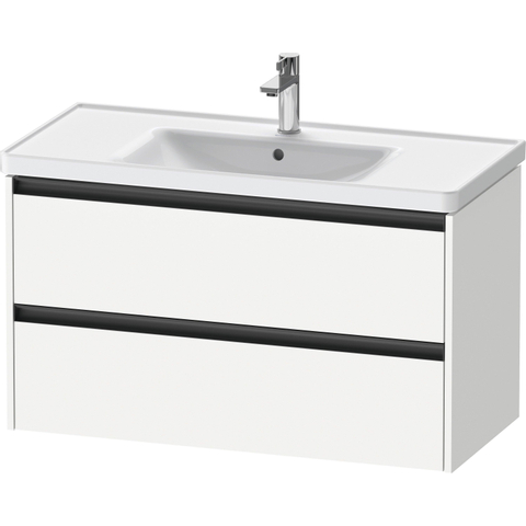 Duravit Ketho.2 Wastafelonderbouwkast - met 2 laden - 98.4x45.5x54.9cm - met grepen antraciet - wit mat SW771895
