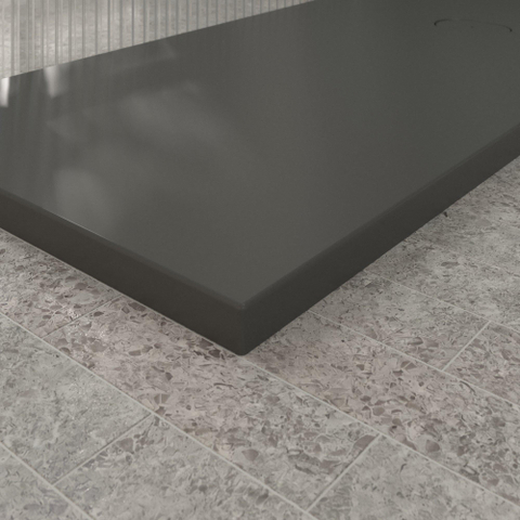Villeroy & Boch Ecora douchebak - 170x80x4.5cm - afvoer korte zijde - anthracite (antraciet) SW1558963