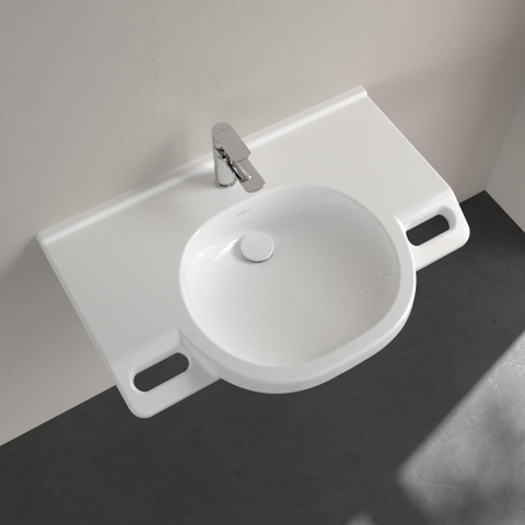 Villeroy & Boch ViCare lavabo - 81x56x18.5cm - sans trop-plein - CeramicPlus - blanc alpin SW654868