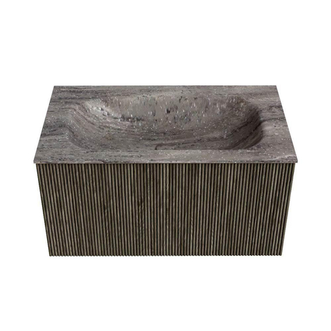 MONDIAZ KURVE-DLUX 80cm badmeubel kleur Shadow met 1 lade en 0 deuren. Wastafel BIG SMALL Midden zonder kraangat Oza. SW1432866