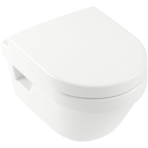 Villeroy & Boch Architectura Combi Pack WC suspendu à fond creux sans bride 35x48cm avec abattant softclose et quick release blanc 1025286