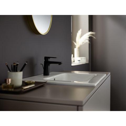Hansgrohe Vernis Blend 1-gats wastafelkraan - 100 met waste - voorsprong 10.8cm - mat zwart SW651455