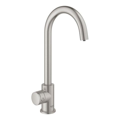Grohe Blue Home Keukenkraan - C-uitloop - 1-gats - filterfunctie - plat licht en bruisend water - Supersteel (RVS) SW228372