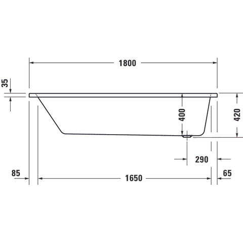 Duravit No.1 Inbouwbad - 180x80cm acryl - glans wit SW723728