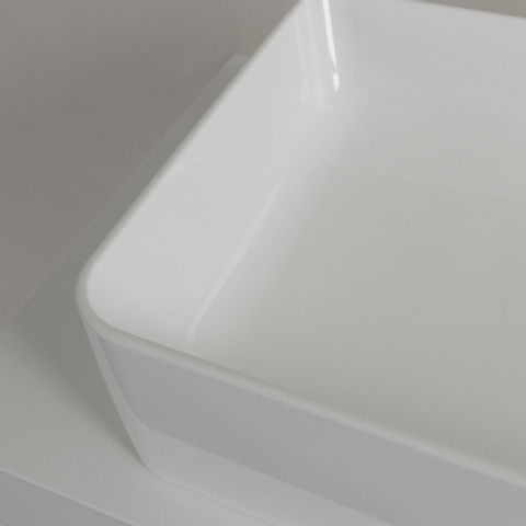 Villeroy & Boch Collaro opzetwastafel rechthoekig - 56x36cm - zonder overloop - zonder kraangat CeramicPlus - White Alpine (glans wit) SW358360