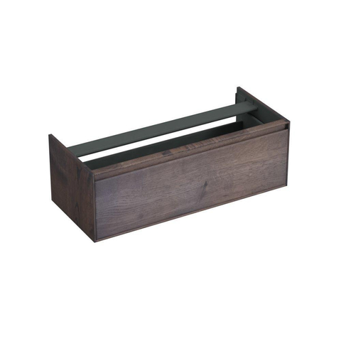 Forzalaqua Reno 2.0 meuble sous lavabo 120x51x40cm avec 1 tiroir softclose sans poignée Chêne massif Charcoal SW492341