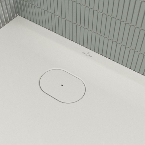 Villeroy & Boch Ecora douchebak - 120x80x3.5cm - afvoer korte zijde - white alpine (wit) SW1558898
