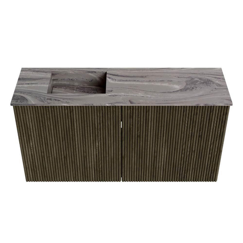 Mondiaz JOYA-DLUX 80cm toiletmeubel - kleur Shadow - Wastafel FAYE positie Links Zonder kraangat kleur Sombra. SW1425204