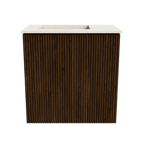 Mondiaz JOYA-DLUX Meuble de toilette 40cm - couleur Walnut - Vasque FAYE position Gauche Sans trou de robinet couleur Meli. SW1424398