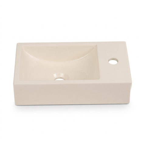 Saniclass Fuente Fontaine set - 40x22x10cm - solid surface blanc cassé - bonde - robinet de fontaine - siphon - inox SW1587194