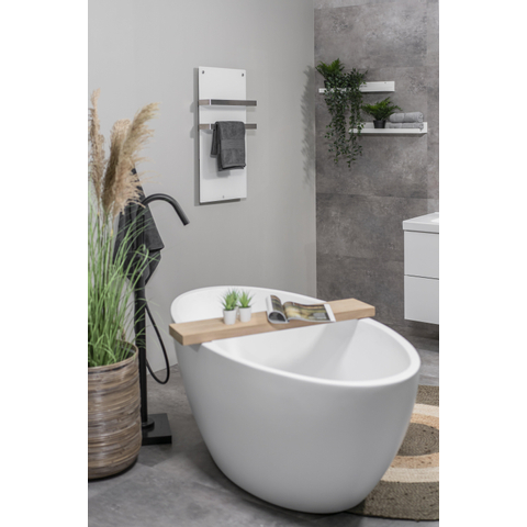 Eurom Sani 400 Comfort Infraroodpaneel badkamer 83.5x48.1cm Wifi 400watt Glas Wit OUTLETSTORE STORE44267