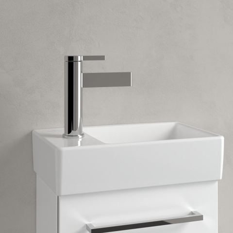 Villeroy & Boch Avento fontein - 1 kraangat links - zonder overloop - 36x22cm - White Alpine (glans wit) SW420533