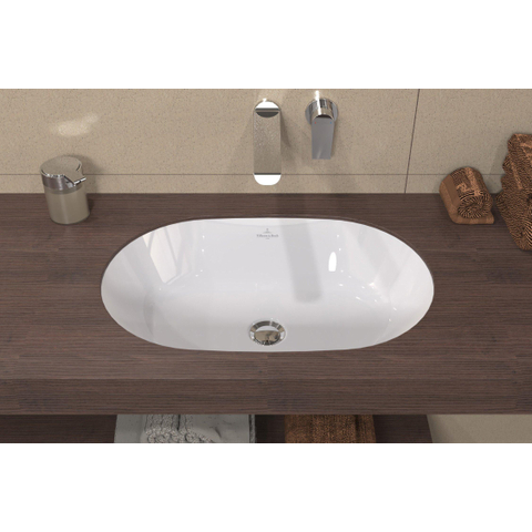 Villeroy & Boch Architectura onderbouwwastafel - 63x43cm - zonder kraangat - met overloop - White Alpine (glans wit) SW762371