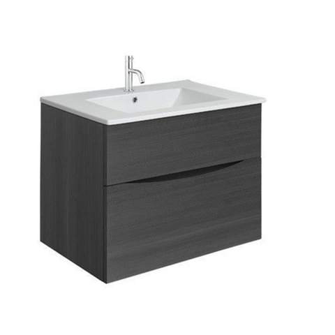 Crosswater Glide II Wastafelonderkast - 70x45x52cm - 2 lades - greeploos - softclose - steelwood (hout) SW670243