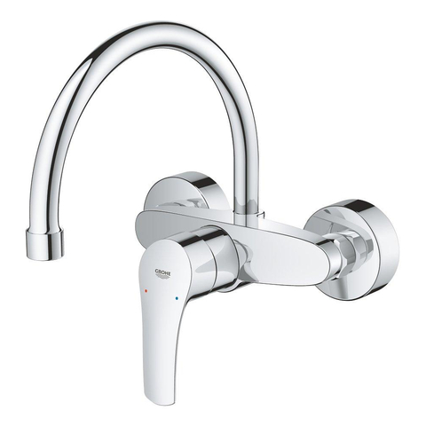 Grohe Eurosmart Keukenkraan - hoog - draaibare uitloop - inbouw - chroom OUTLETSTORE STORE45555