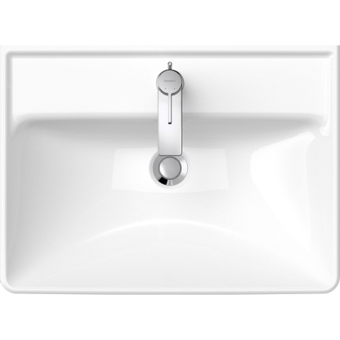 Duravit D-neo Wastafel - met kraangat - met overloop - 60x44x16.5cm - wit SW640560