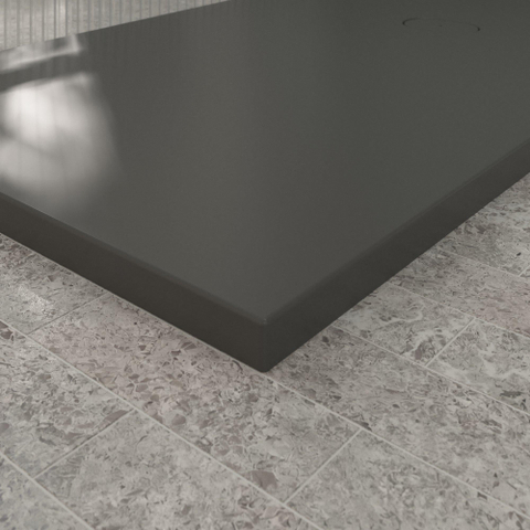 Villeroy & Boch Ecora douchebak - 160x100x4.5cm - afvoer korte zijde - anthracite (antraciet) SW1558906