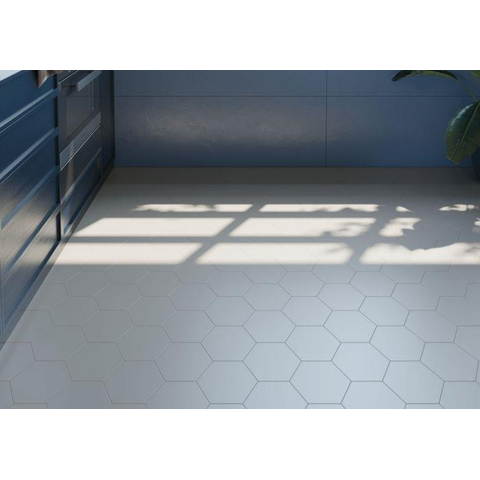 ÉCHANTILLON Terravito Bereno carreau mural et de sol - 15x17cm - 9mm - Hexagone - Blanc mat SW736050