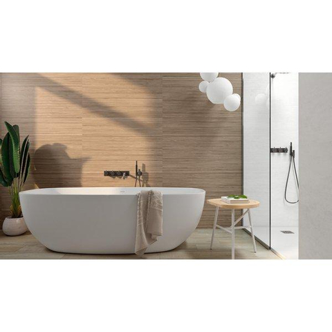 ÉCHANTILLON Ceralto Elvano Grain Carreau décoratif 32x100cm 10.4mm rectifié biscuit blanc Naturel SW912183