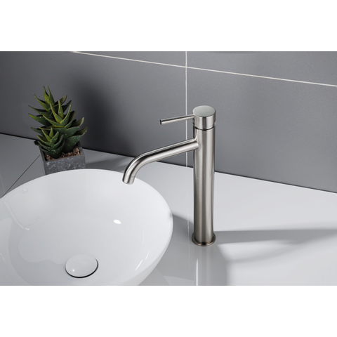 Fortifura Calvi Wastafelkraan - 33.9cm - verhoogd - opbouw - PVD - geborsteld RVS SW377857