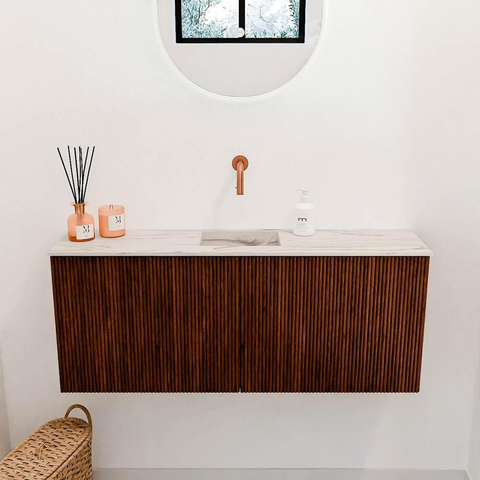 Mondiaz JOYA-DLUX 100cm toiletmeubel - kleur Ruby - Wastafel FAYE positie Midden Zonder kraangat kleur Nata. SW1425440