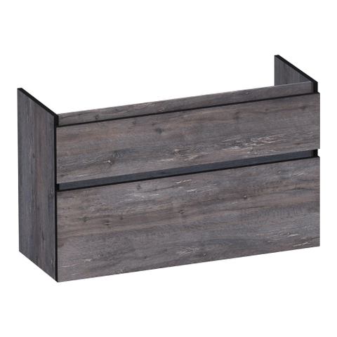 BRAUER Delight Edge meuble sous-lavabo peu profond 100 2 tiroirs softclose - sans poignée - 1 découpe pour siphon - Driftwood SW1199221