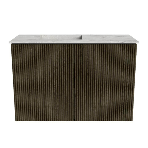 Mondiaz JOYA-DLUX 60cm toiletmeubel - kleur Shadow - Wastafel FAYE positie Links 1 kraangat kleur Glace. SW1422763
