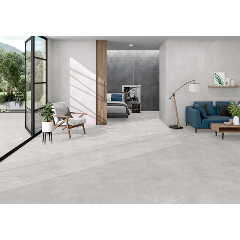 Terravito Belmiro wand- en vloertegel - 99.5x99.5cm - 10.0mm - Vierkant - gerectificeerd - Betonlook - mat grijs - Graphite SW1595584
