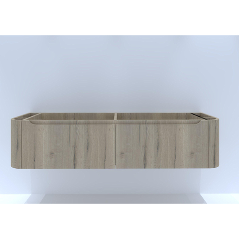 H&R badmeubelen Juice Wastafelonderkast - 180x45x40cm - afgeronde hoeken - 2 lades - geïntegreerde greep - french oak SW867608