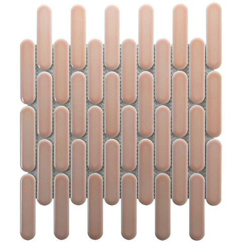 The Mosaic Factory Sevilla mozaïektegel - 30x30cm - 6mm - ovaal - glans pink (roze) SW716258