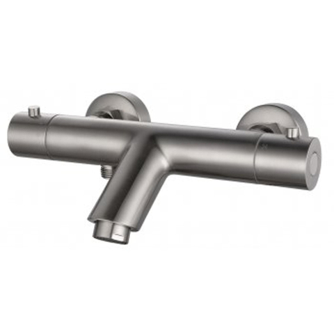 Xellanz Rio thermostatische badmengkraan 15 cm geborsteld staal SW6581