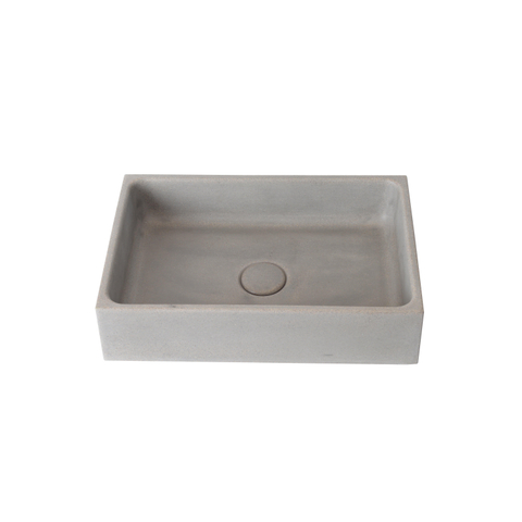 Ideavit opzetwaskom - 41.5x28x10cm - rechthoek - zonder kraangat - beton (grijs) SW799402