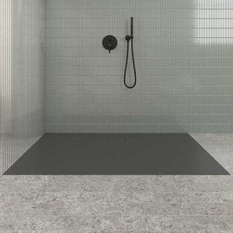 Villeroy & Boch Ecora douchebak - 150x90x3.5cm - afvoer lange zijde - anthracite (antraciet) SW1558881