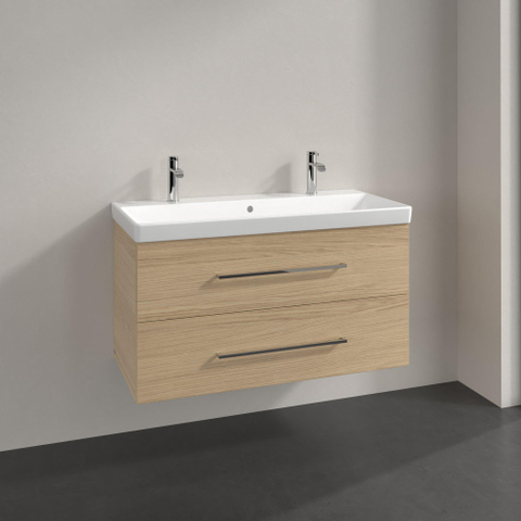 Villeroy & Boch Avento wastafelonderkast - 97.6x51.4cm - 2 lades - Nordic Oak (hout) SW479510