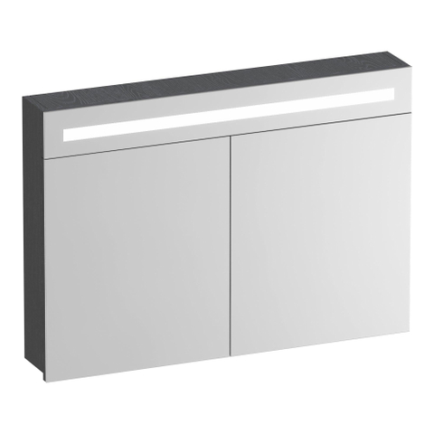 BRAUER Promise armoire de toilette – 99 x 70 x 15 cm – LED directe en haut – 2 portes – Timber Grey SW1203708