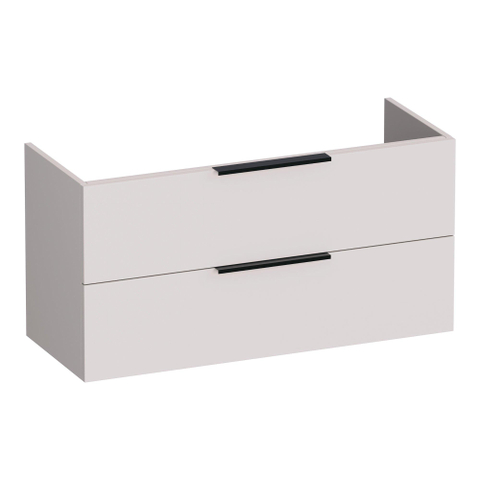 BRAUER Elevate meuble sous-lavabo peu profond 100 sans poignées rapportées 2 tiroirs softclose et 1 découpe pour siphon - sable mat SW1200207