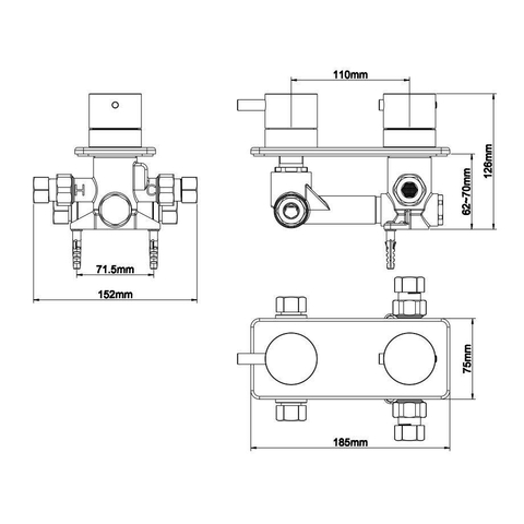 Xellanz Rivaro mitigeur thermostatique encastré 2 voies chrome SW10556