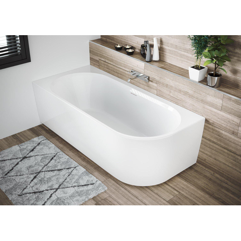 Riho Desire baignoire d'angle acrylique baignoire Pose en angle Gauche 184x84cm avec siphon blanc brillant SW412172