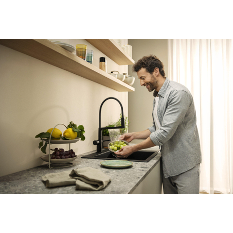 Hansgrohe Talis Select M54 PowderSpray eengreeps keukenkraan Semi-Pro 3jet mat zwart SW1383041